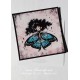Carte d'art carrée 14x14 cm  'Butterfly Fairy bleue'