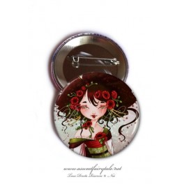 Badge 56 mm "Geisha Coquelicot"