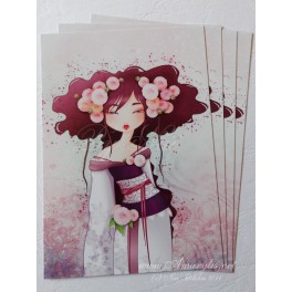 Carte d'art A6 "Geisha Dahlia"