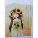 Carte d'art A6 "Geisha Tournesol"