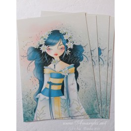 Carte d'art A6 "Geisha Edelweiss"