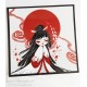 Carte d'art carrée 14x14 cm  "Kokeshi Red Water"