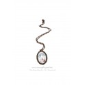 Collier avec pendentif cobochon verre illustrée d'une fée