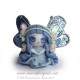 Petite fée bleu figurine poupée en pâte polymère fimo, 3 cm style manga 