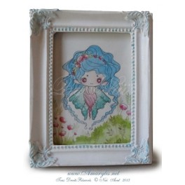 Mini Aquarelle d'une petite fée papillon, "Baby Fairy Bleu" style manga 