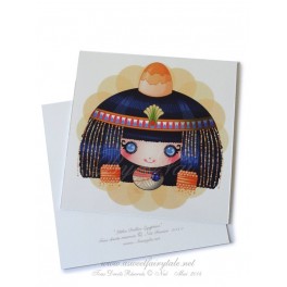 Carte d'art carrée 10x10 cm "Little Dollie Egyptienne" 