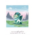 Carte d'art A6 "Dragon vert"