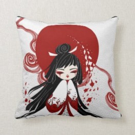 Coussin kokeshi water